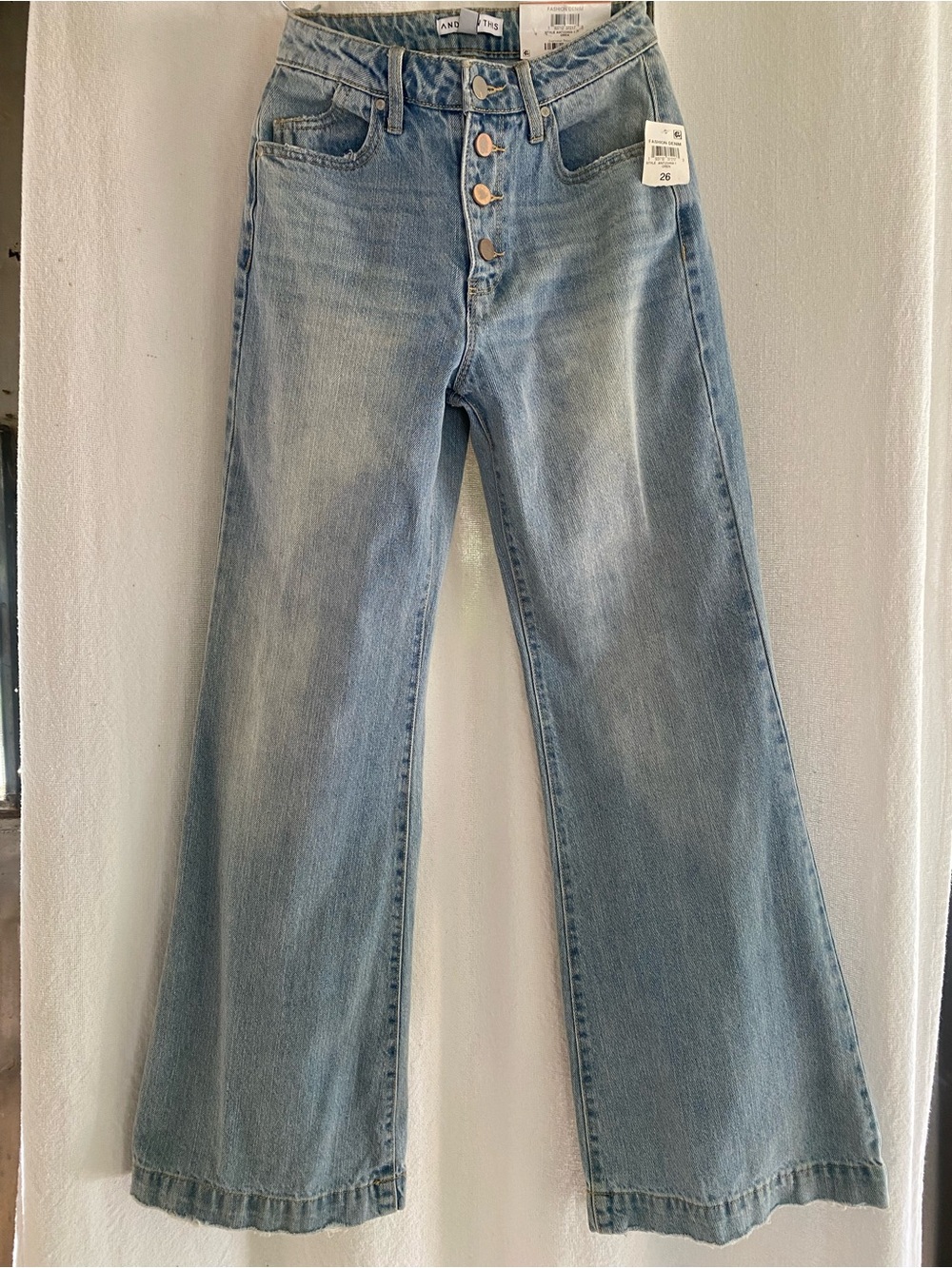 And Now This Throwback Flare High Rise Button Fly Jean Size 26 NWT